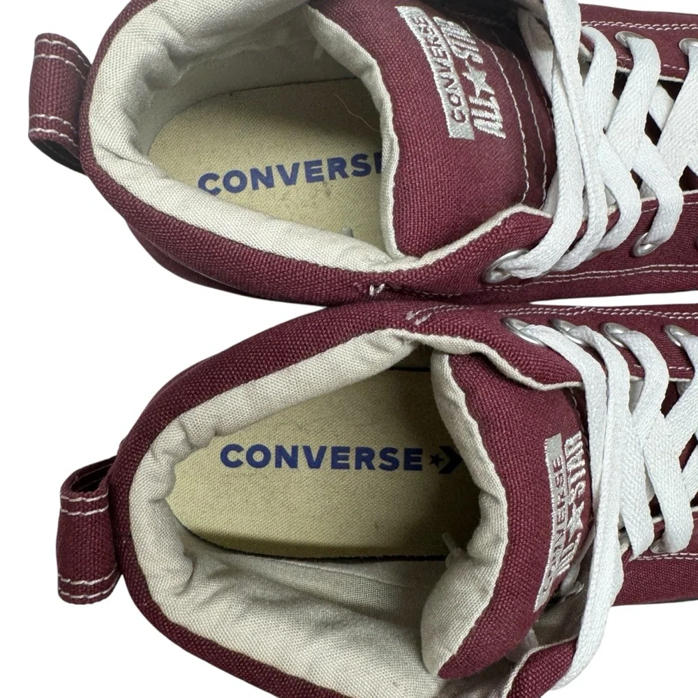Converse All Star Street Mid Top Sneakers Shoes in Dark Sangria colorway Mens 9 - Picture 10 of 12